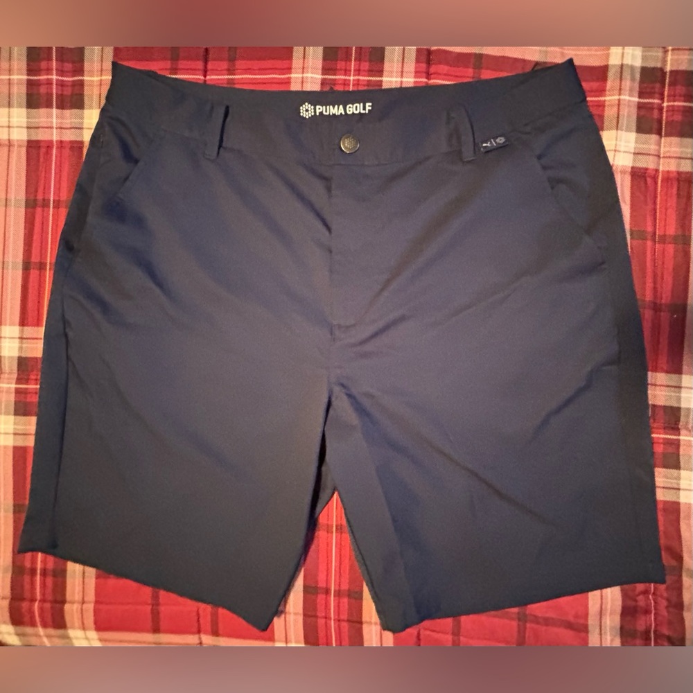 Puma Golf Men's Navy Flat Front 8”Shorts